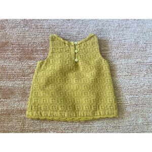 Genuine Kids OshKosh 2T Yellow Lace Sleeveless Top Lined Made in Vietnam